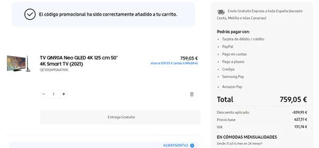 Samsung QE QN90A Cupón