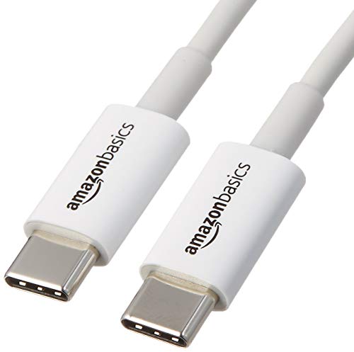 Amazon Basics Cable de Carga rápida, USB-C a USB-C 2.0, 480 MB/s, Certificado USB-IF, para Apple iPhone 15, iPad, Samsung Galaxy, tabletas, portátiles, 1.8 m, Blanco
