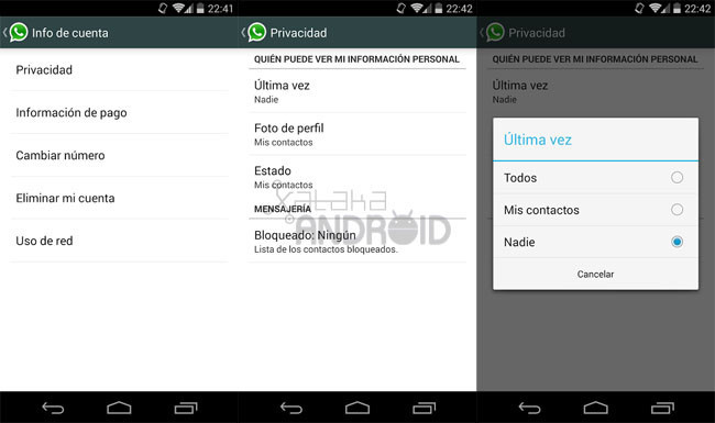 WhatsApp para Android ya permite ocultar la última 