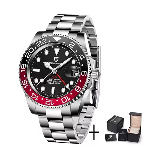 PAGANI DESIGN-reloj mecánico automático de zafiro para hombre, cronógrafo de acero inoxidable, resistente al agua, 40MM, versión V3, GMT