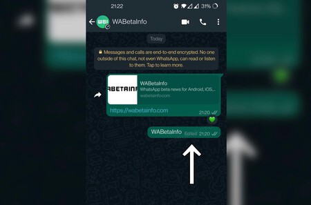 Mensaje Whatsapp Editado