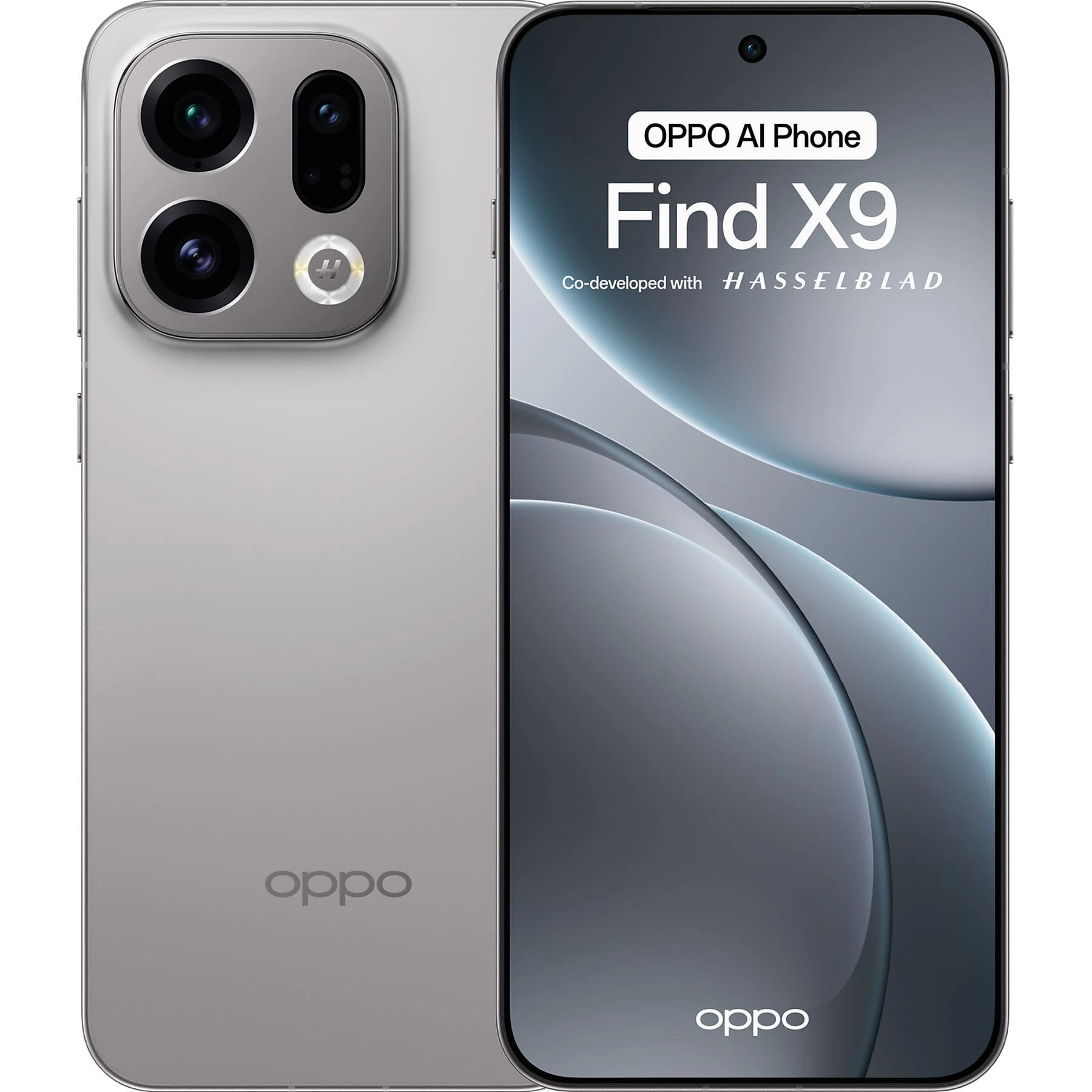 Móvil - OPPO Find X9, Titanium Grey, 512 GB, 12 GB RAM, 6.59" AMOLED ProXDR Gorilla Glass 120 Hz, MediaTek 9500, 7025 mAh