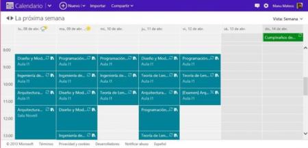 Calendario de Outlook.com. A fondo