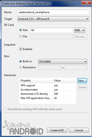 Usando el SDK: dispositivos virtuales y emulador