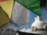 Las banderas de oración budistas