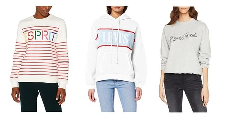 Chollos en tallas sueltas de sudaderas para mujer de marcas como Levi's, Pepe Jeans o Roxy en Amazon