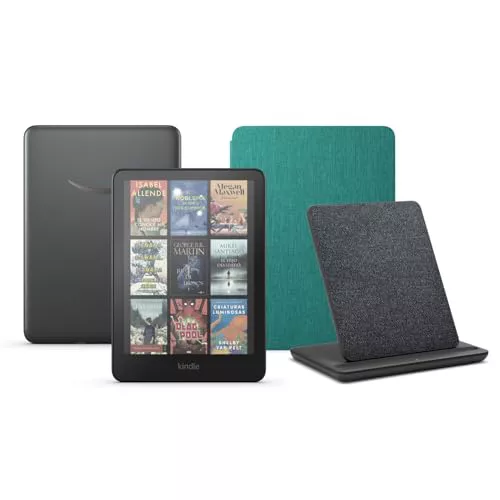 Kindle Colorsoft Signature Edition (32 GB) sin anuncios, una funda basada en plantas de Amazon y una base de carga inalámbrica Made for Amazon