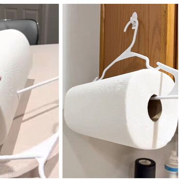 Con este humilde y socorrido apaño puedes colgar el rollo de papel de cocina y tener despejada la encimera