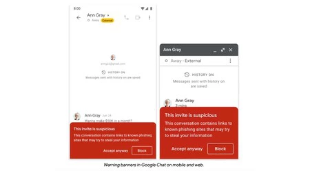 お知らせ リンク Googleチャット