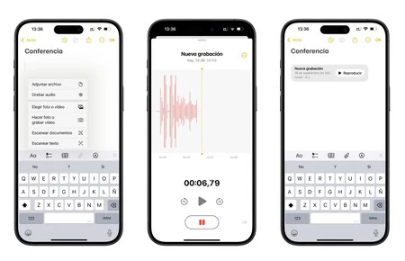 Notes にボイスメモを録音する