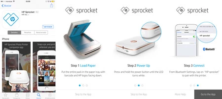 Instalando e iniciando la app HP Sprocket