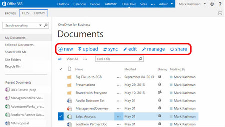 OneDrive for Business se renueva mejorando la interfaz web de usuario