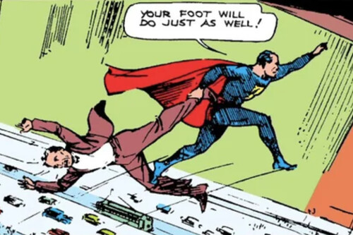 Superman dio saltos muy largos en vez de volar durante cinco años. Aprendió a hacerlo gracias al cine