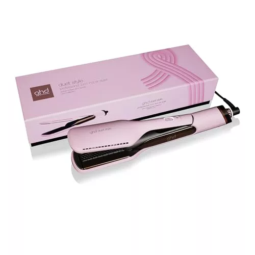 ghd Duet Style Pink - Plancha de pelo y secador 2 en 1 en color rosa con funda protectora contra el calor, de mojado a peinado, sin daño térmico, tecnología Air-Fusion