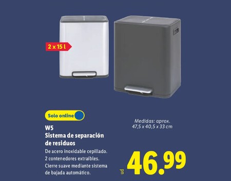 Cubo de basura de doble compartimento Lidl