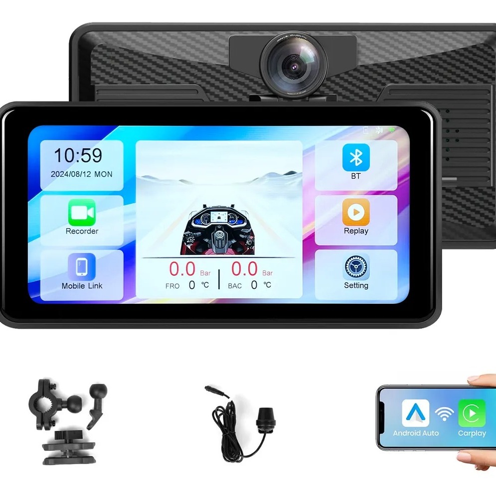 Pantalla con Apple CarPlay y Android Auto de seis pulgadas