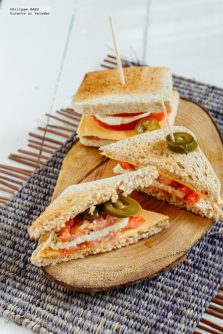 Sándwich caprese americano. Receta fácil