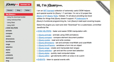 jQuery++, esteroides para tu jQuery