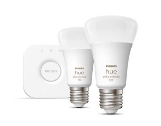 Philips Hue White and Color Ambiance Pack 2 Bombillas LED Inteligentes E27 9W RGB + Hue Bridge