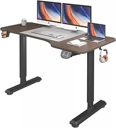 Dripex Escritorio Elevable Eléctrico 160x75 cm, Standing Desk Escritorio Ajustable en Altura con Tablero, Función de Memoria, Mesa Escritorio Nuez
