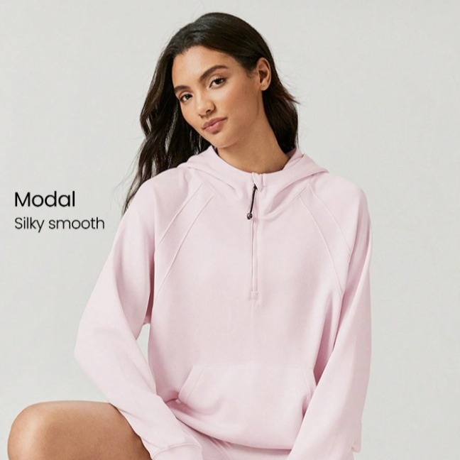 GLOWMODE Sudadera oversize con media cremallera