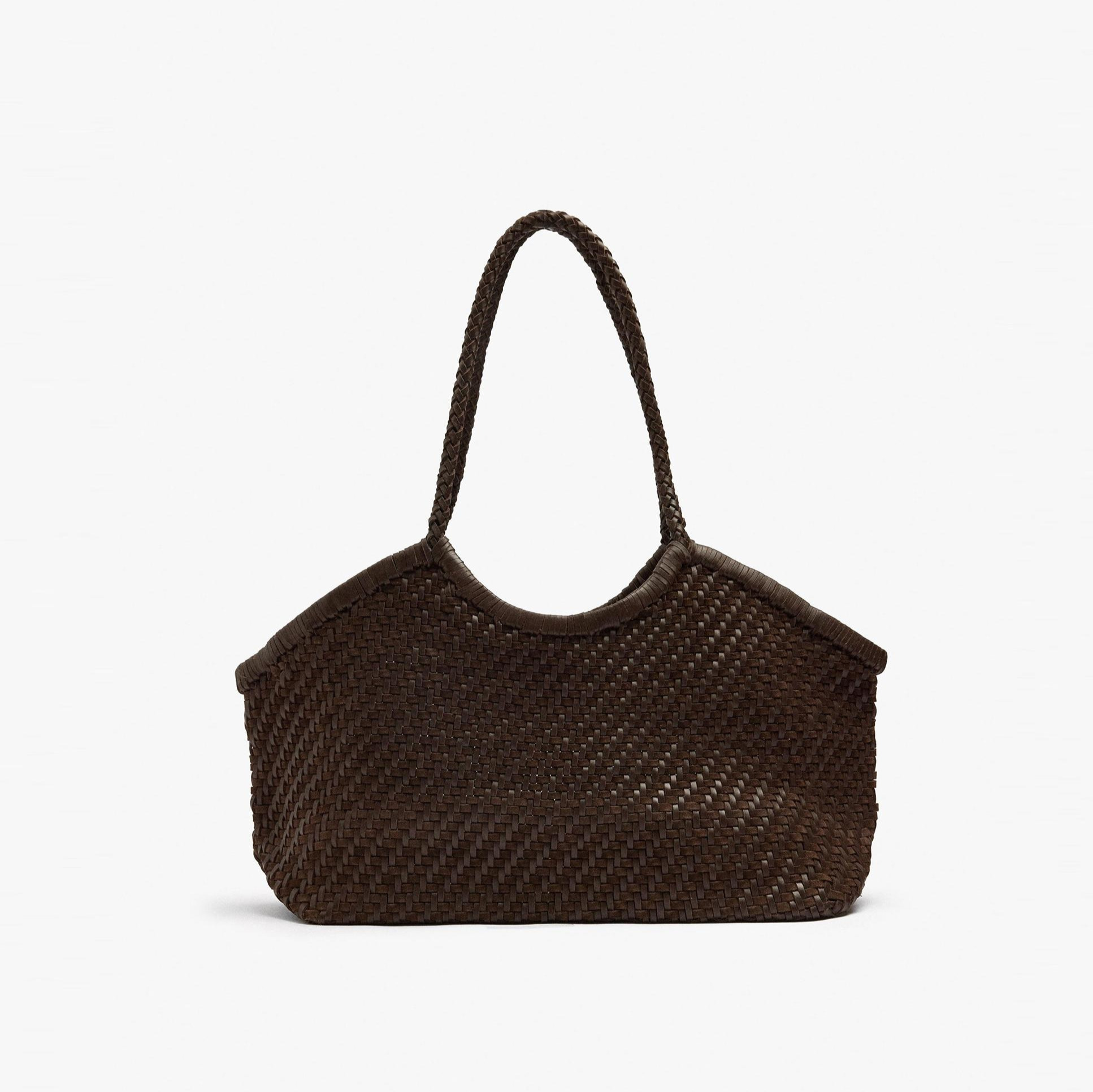 Shopper 100% piel trenzado en liso - Parfois - Marrón oscuro