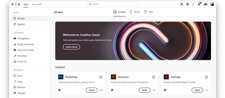 Adobe actualiza y amplía la aplicación de Creative Cloud para macOS