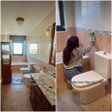 La increíble reforma sin obras de este baño anclado en el tiempo solo con dos materiales: no parece el mismo