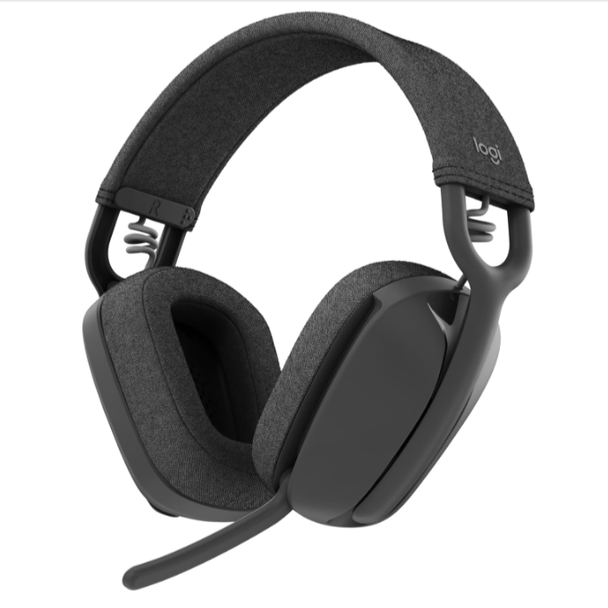 Headset Sem Fio Logitech Zone Vibe 100 Com Microfone Flip- to-Mute Com Cancelamento de Ruído, Conexão Bluetooth, Até 20h de Bateria, Design Leve e Confortável - Grafite
