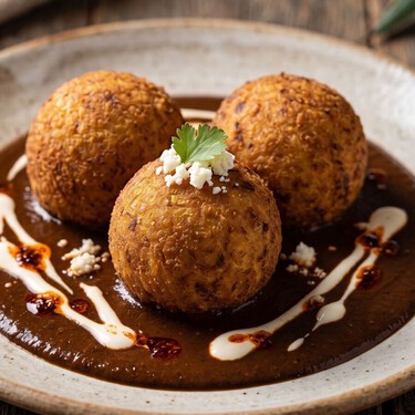 Cómo hacer bolitas de plátano con mole de frasco: una comida fácil, deliciosa y económica