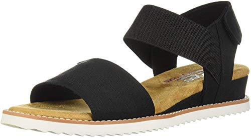 Skechers Women's Desert Kiss-Adobe Princess Sandal, Black Microfiber Suede Gore Trim, 3 UK