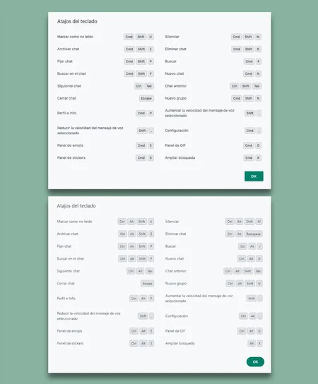 atajos teclado whatsapp web