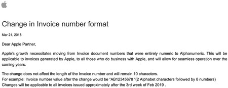 Aviso Apple Facturas