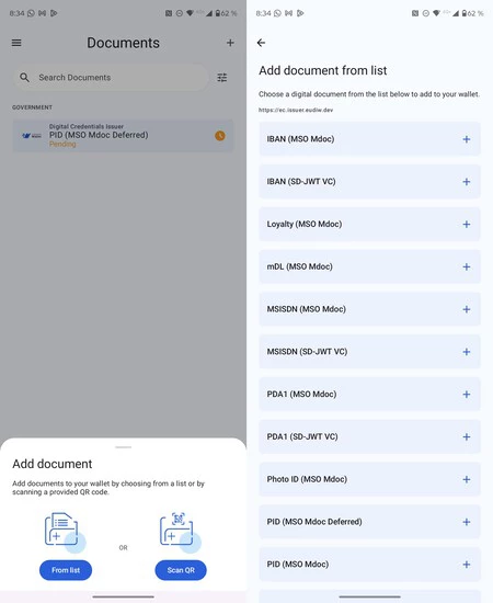 Incorporación de nuevas credenciales y certificados de muestra actualmente disponibles en la cartera demo