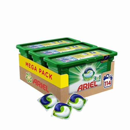 Por 23,99 euros podemos hacernos con este pack de 114 lavados Ariel 3en1 PODS Original