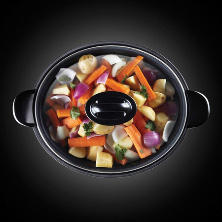 Olla De Coccion Lenta Russell Hobbs De Color Plata Con Sellado De 6 Litros