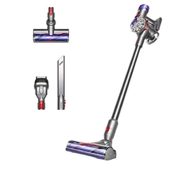 Aspirador escoba - Dyson V8 Advanced, Potencia succión 130 AW, Autonomía 40 min, Accesorios, Níquel