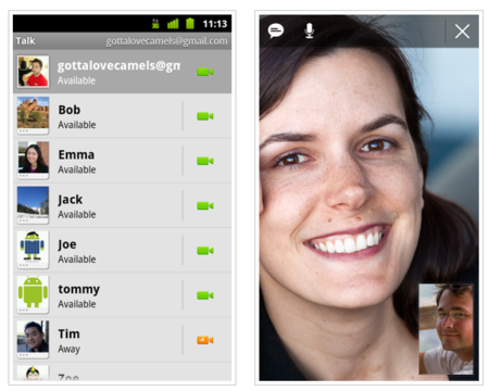 Las videollamadas llegan a Android a través de Google Talk