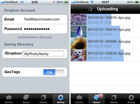 DropPhox, de la cámara de tu iPhone a Dropbox