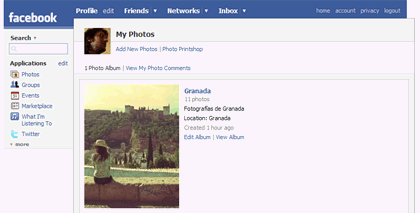 Comparte tus fotografías con Facebook