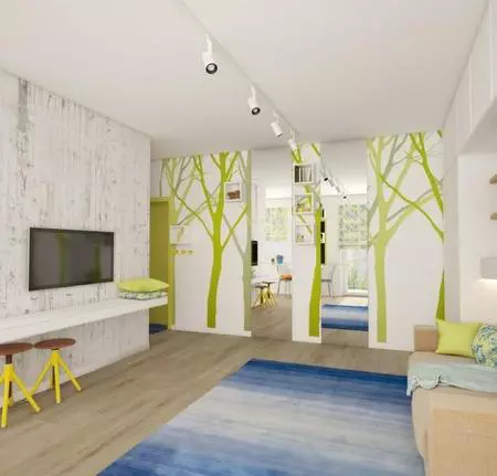 Optimizando el aprovechamiento del espacio en un pequeño apartamento lleno de detalles de color