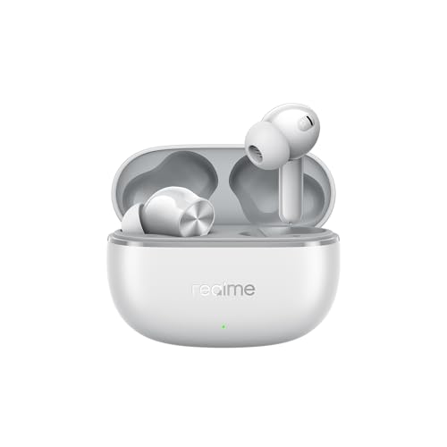 realme Buds T200Lite True Wireless Bluetooth Headphones, 32dB Intelligent Active Noise Cancellation, 360° Spatial Sound, Autonomy up to 48 Hours, White