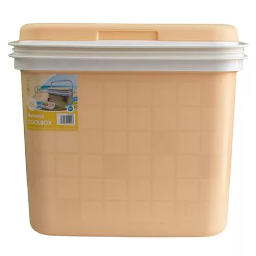 KROWN - Nevera Portátil Térmica, Color Amarillo Pastel, Polipropileno, Ideal para Actividades al Aire Libre en el Jardín, Camping, Barbacoas, Picnic, Playa, Capacidad 25L