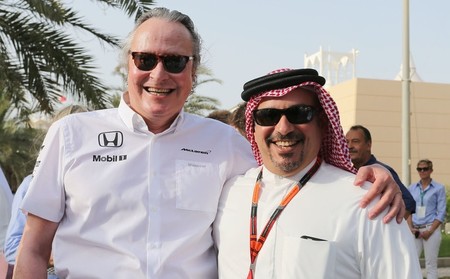 F1 Bahrain Gp 2015 Mansour Ojjeh Mclaren Shareholder With Crown Prince Shaikh Salman Bin I