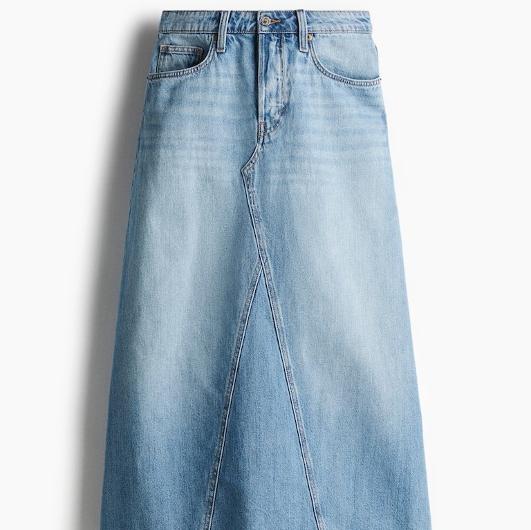 Falda evasé en denim

