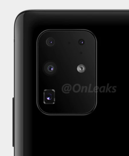 Galaxy S11+のリアモジュールの最終デザイン。 OnLeaks からの画像