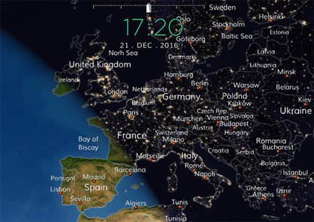 Anochecer invernal en Europa