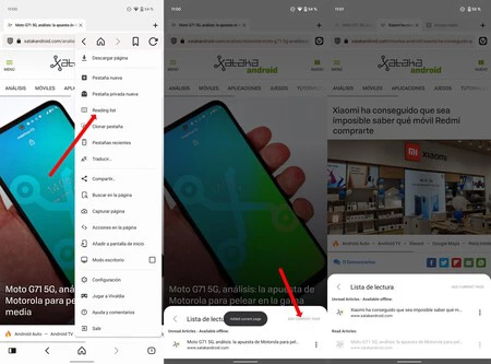 Android 用の新しい Vivaldi のリーディング リスト