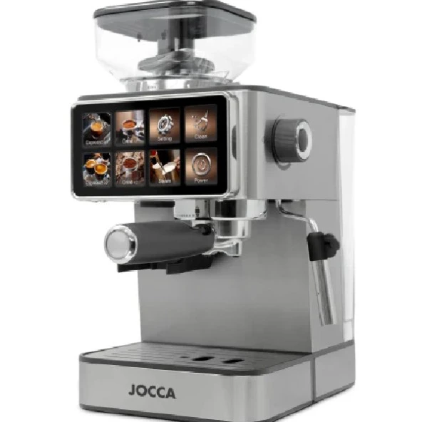 Cafetera Expreso Semiautomática Jocca 2958, 1350 W, 20 Bares, 1,8 l, Molinillo Integrado - Inoxidable
