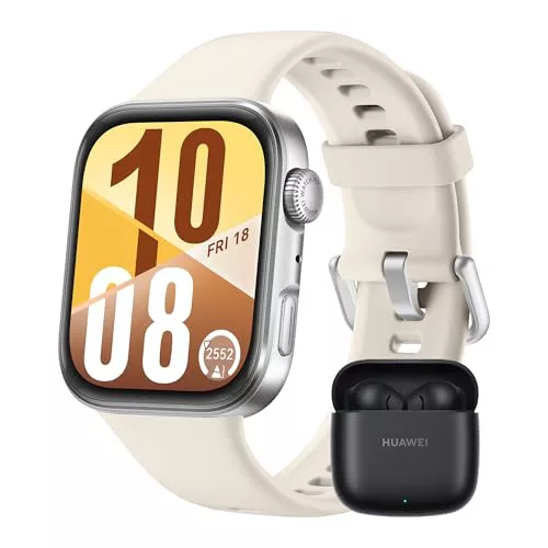 HUAWEI Watch FIT 4 Smartwatch, + Freebuds SE 2 Negro, Brillo de 2.000 nits, Pago por NFC, Barómetro, Dual-Band GPS, Carga Inalámbrica, Ultrafino, Monitor de Actividad Física
